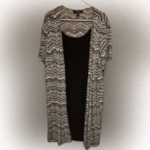 Perceptions Black and White Chevron Midi Dress